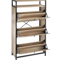 tectake Schoenenkast, Industrieel Licht Hout, Eiken Sonoma