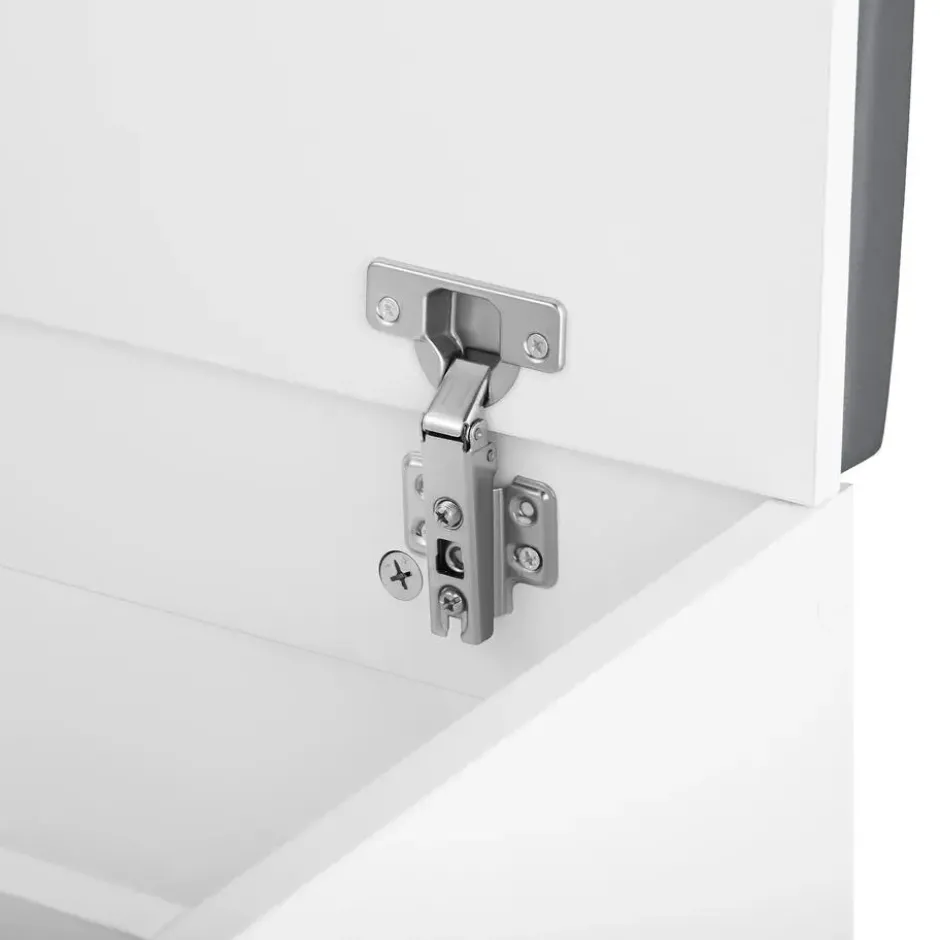 tectake Schoenenkast Natalya met zitkussen 104x30x49cm, Wit