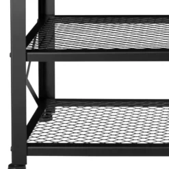 tectake Schoenenrek Blackpool 101x30,5x45,5cm, Industrieel Hout Donker, Rustiek