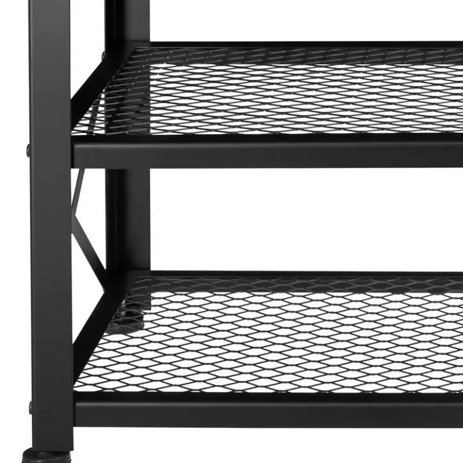 tectake Schoenenrek Blackpool 101x30,5x45,5cm, Industrieel Hout Donker, Rustiek