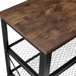 tectake Schoenenrek Blackpool 101x30,5x45,5cm, Industrieel Hout Donker, Rustiek