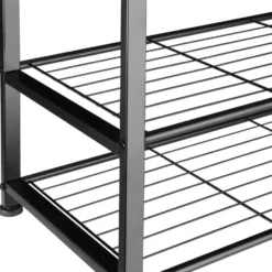 tectake Schoenenrek Southampton 91x36x55cm, Industrieel Hout Donker, Rustiek