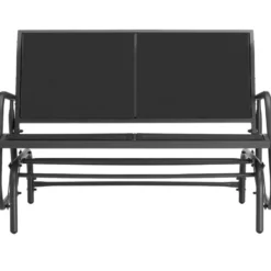 tectake Schommelbank Greta 2-zitter 121x72x86,5cm, Zwart