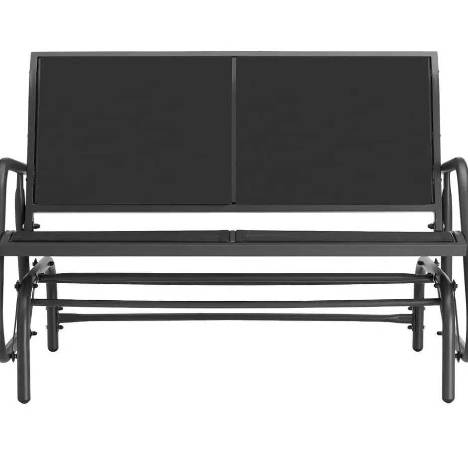 tectake Schommelbank Greta 2-zitter 121x72x86,5cm, Zwart