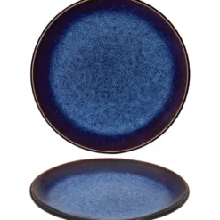tectake Serviesset Mare van aardewerk, voor 6 personen, Blauw/Bruin