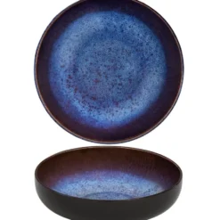 tectake Serviesset Mare van aardewerk, voor 6 personen, Blauw/Bruin