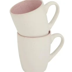 tectake Serviesset Mare van aardewerk, voor 6 personen, Roze