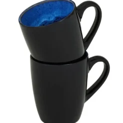 tectake Serviesset Mare van aardewerk, voor 6 personen, Blauw
