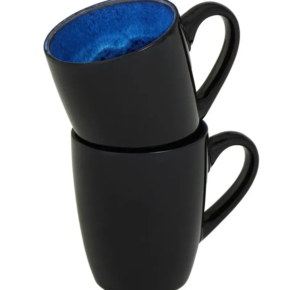tectake Serviesset Mare van aardewerk, voor 6 personen, Blauw