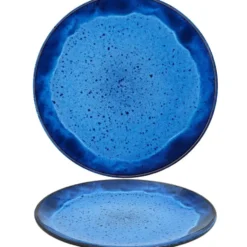 tectake Serviesset Mare van aardewerk, voor 6 personen, Blauw