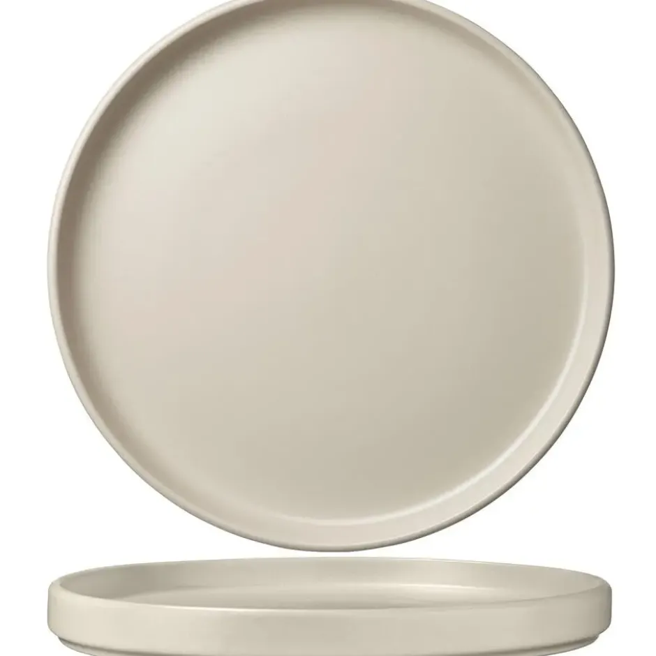 tectake Serviesset Una, van aardewerk, voor 6 personen, Taupe