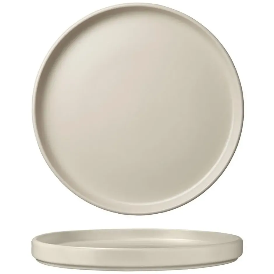 tectake Serviesset Una, van aardewerk, voor 6 personen, Taupe