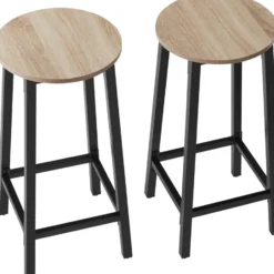 tectake Set van barkrukken Corby, Industrieel Licht Hout, Eiken Sonoma