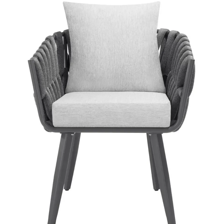 tectake - Set van 2 stoelen Lugano in rope-design met aluminium frame