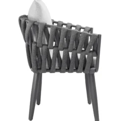 tectake - Set van 2 stoelen Lugano in rope-design met aluminium frame
