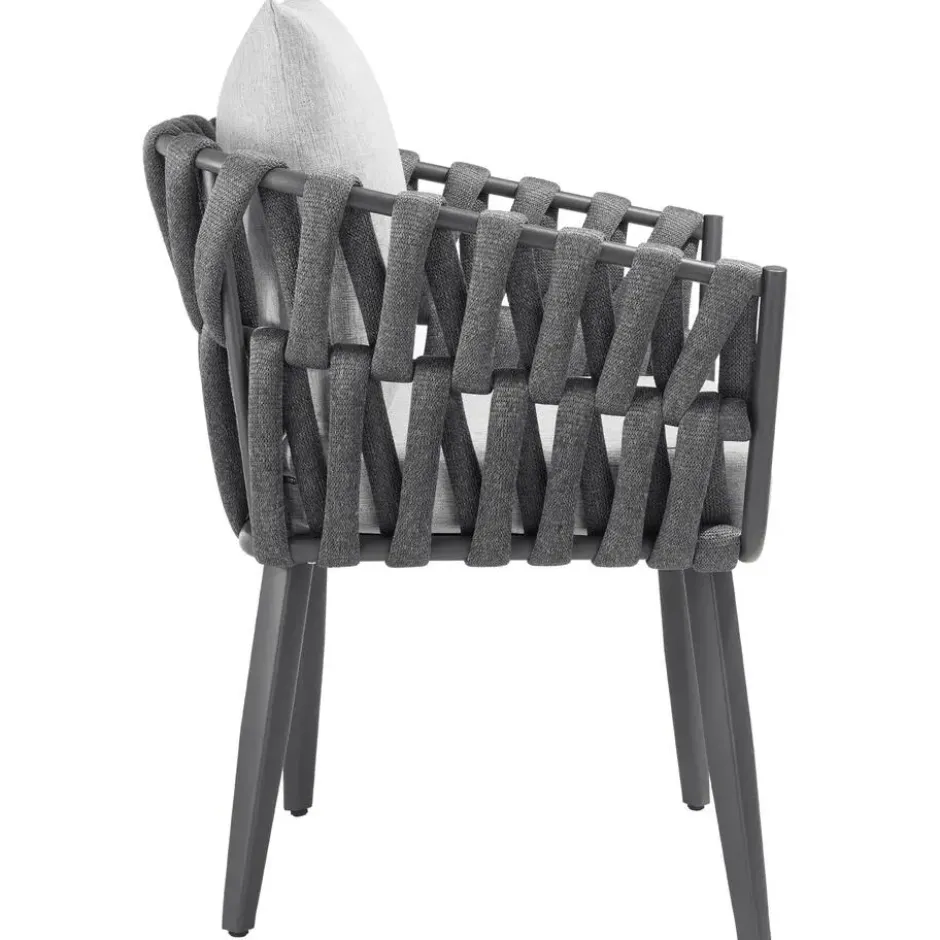 tectake - Set van 2 stoelen Lugano in rope-design met aluminium frame