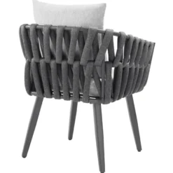 tectake - Set van 2 stoelen Lugano in rope-design met aluminium frame