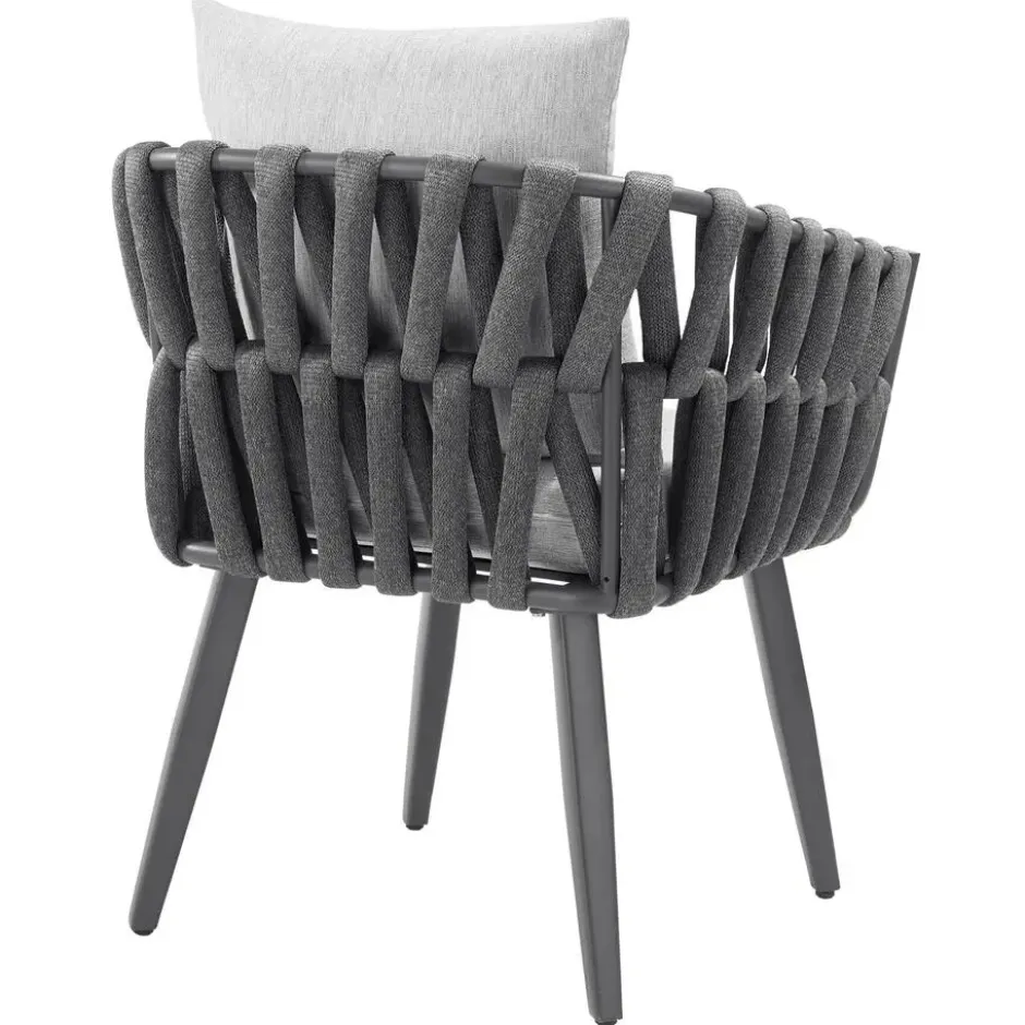 tectake - Set van 2 stoelen Lugano in rope-design met aluminium frame