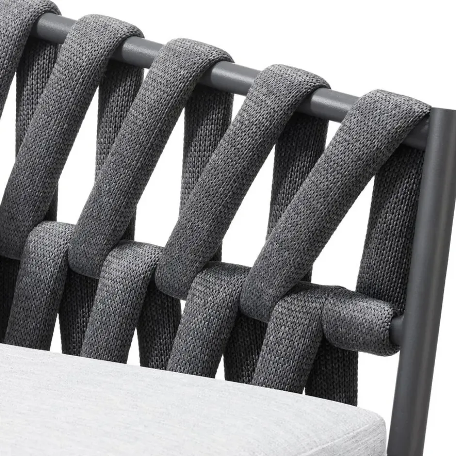 tectake - Set van 2 stoelen Lugano in rope-design met aluminium frame