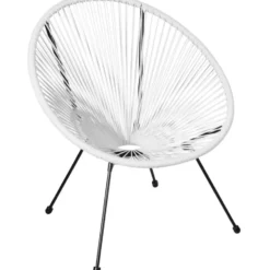 tectake Set van 2 stoelen Santana met tafel, Wit