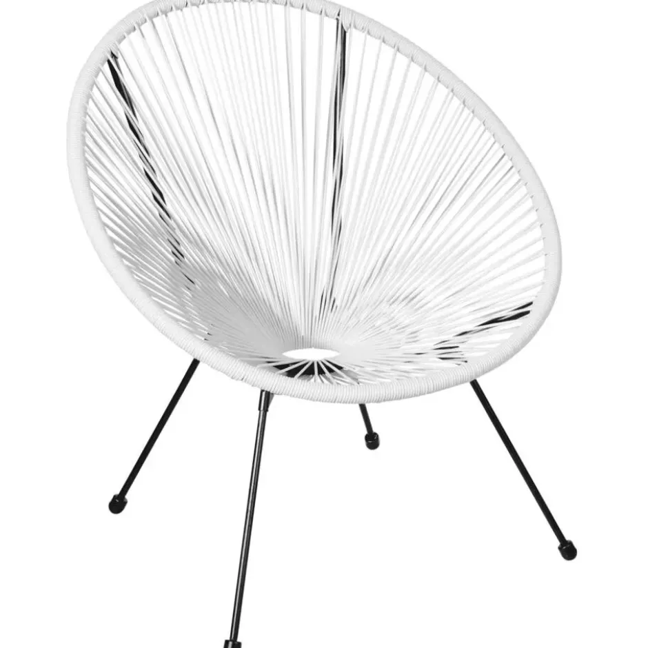 tectake Set van 2 stoelen Santana met tafel, Wit