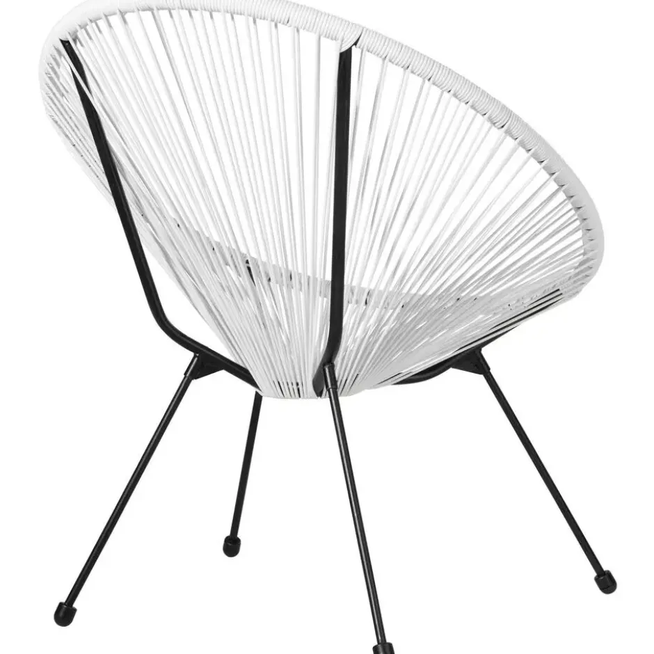 tectake Set van 2 stoelen Santana met tafel, Wit