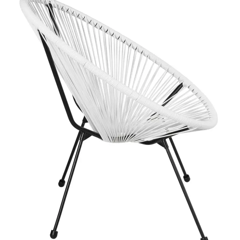 tectake Set van 2 stoelen Santana met tafel, Wit