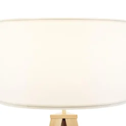 tectake Staande lamp Lunaris, textielkap, driepootsframe, Eiken