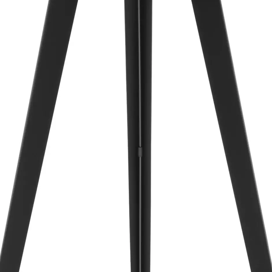 tectake Staande lamp Lunaris, textielkap, driepootsframe, Zwart