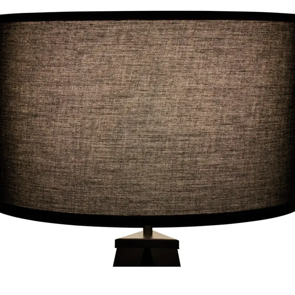 tectake Staande lamp Lunaris, textielkap, driepootsframe, Zwart