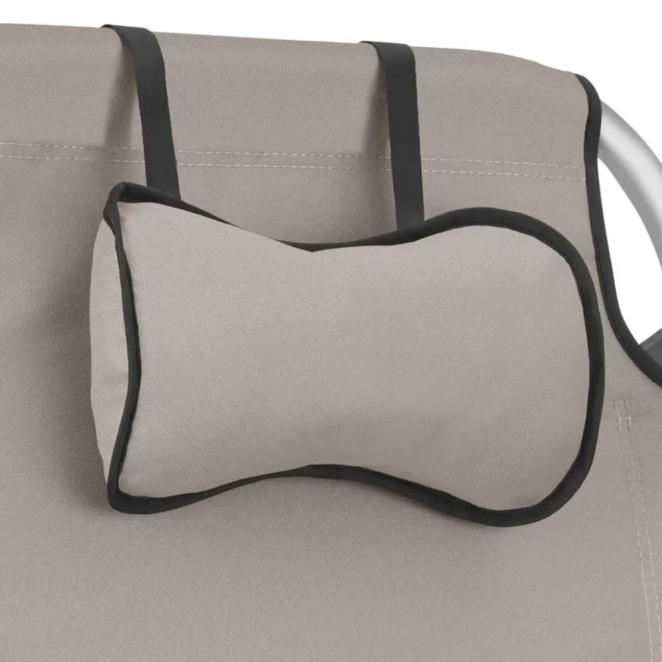 tectake Strandstoel Coral, inklapbaar met rugzakfunctie - Set van 2 - Beige