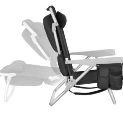 tectake Strandstoel Coral, inklapbaar met rugzakfunctie - per stuk - Zwart
