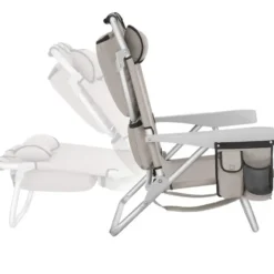 tectake Strandstoel Coral, inklapbaar met rugzakfunctie - per stuk - Beige