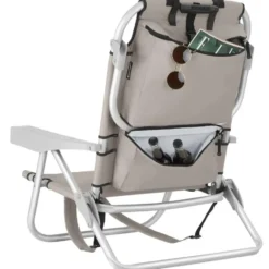 tectake Strandstoel Coral, inklapbaar met rugzakfunctie - per stuk - Beige