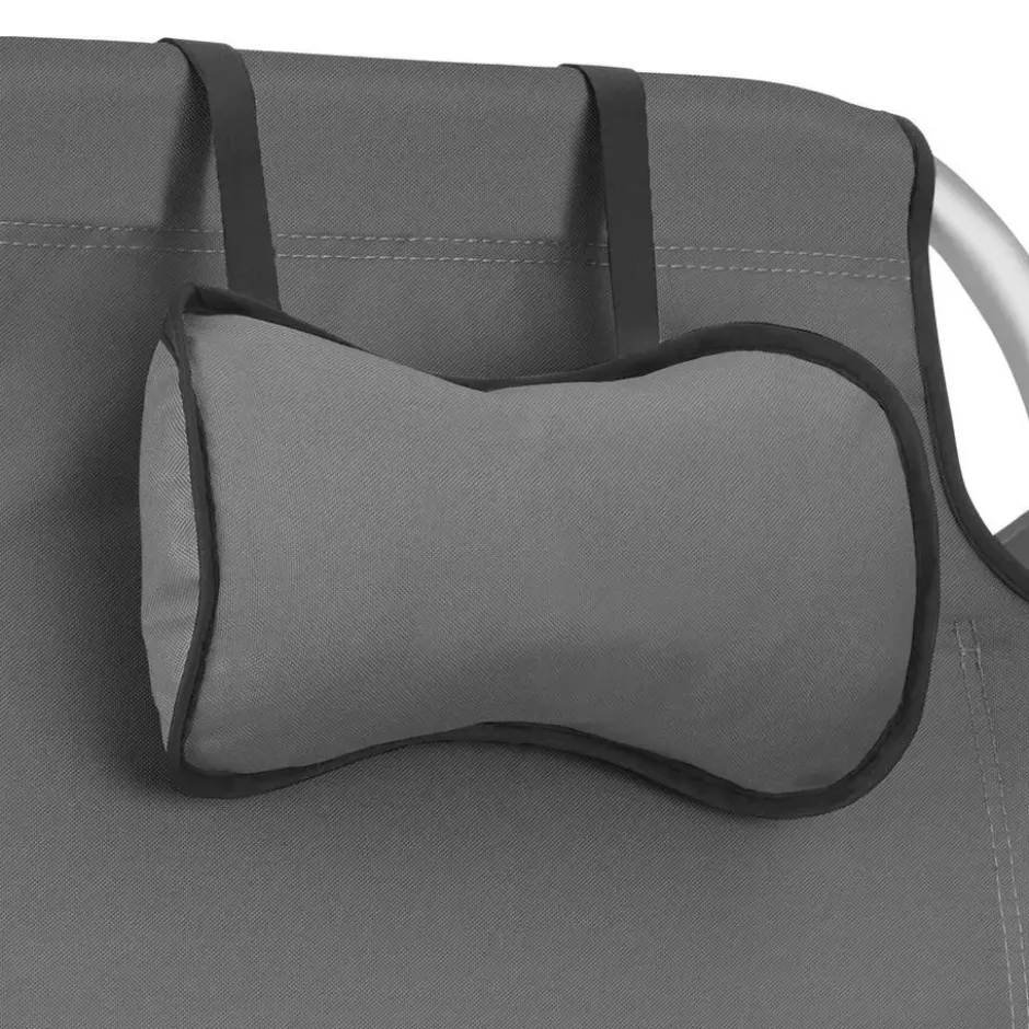 tectake Strandstoel Coral, inklapbaar met rugzakfunctie - Set van 2 - Grijs