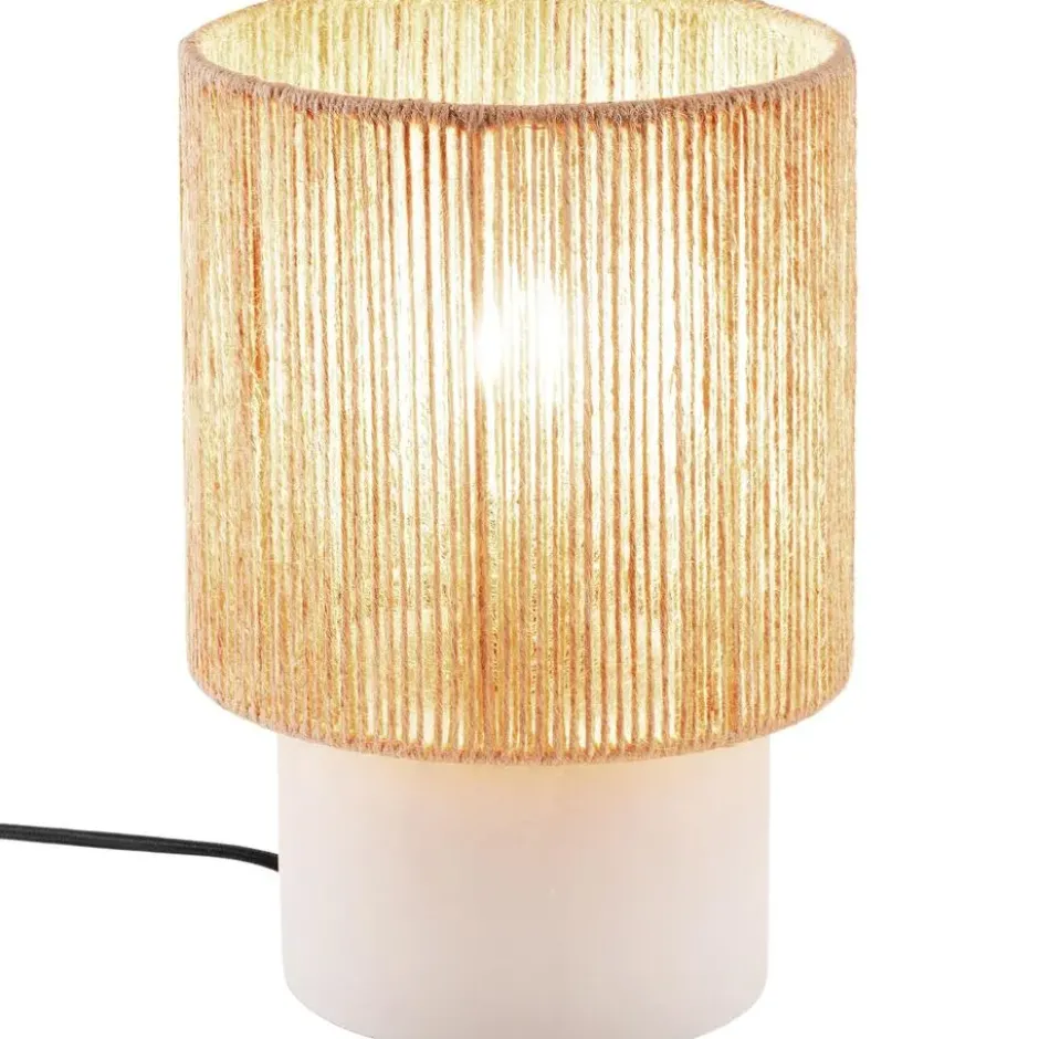 tectake Tafellamp Klea van jute in boho-stijl, 60W, Natuur