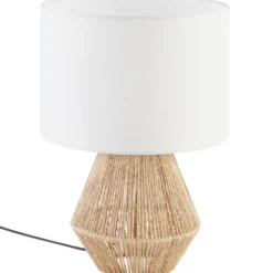 tectake Tafellamp Lignea Lux van jute in boho-stijl, 60W, Natuur