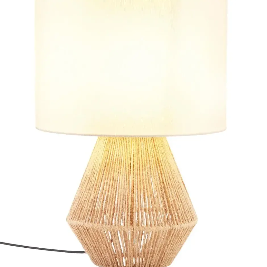 tectake Tafellamp Lignea Lux van jute in boho-stijl, 60W, Natuur