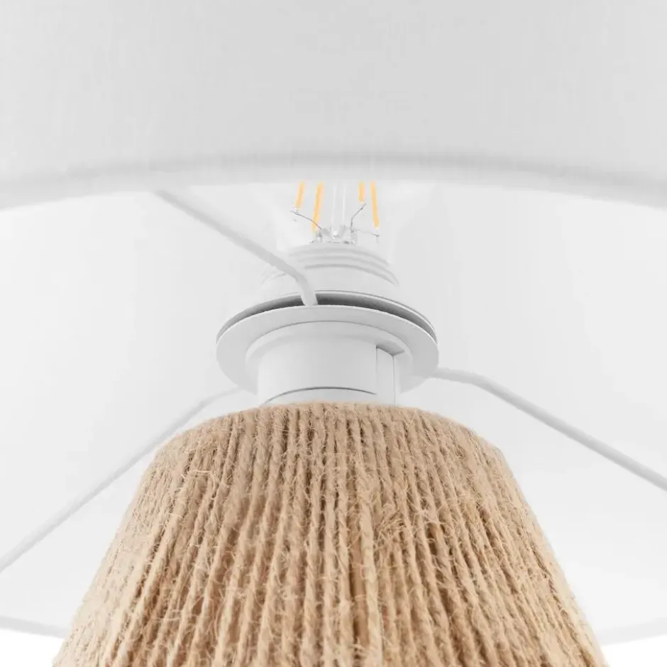 tectake Tafellamp Lignea Lux van jute in boho-stijl, 60W, Natuur