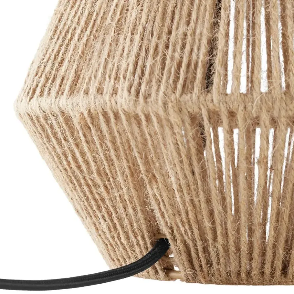 tectake Tafellamp Lignea Lux van jute in boho-stijl, 60W, Natuur