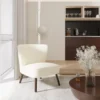 tectake Teddy-fauteuil Robina 2 offwhite W2, Bouclé Gebroken Wit
