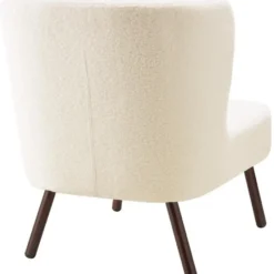 tectake Teddy-fauteuil Robina 2 offwhite W2, Bouclé Gebroken Wit