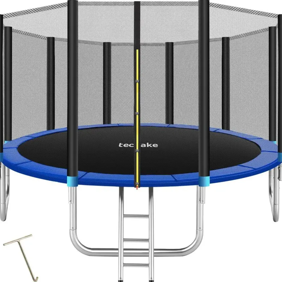 tectake Trampoline Garfunky met veiligheidsnet, Zwart/Blauw