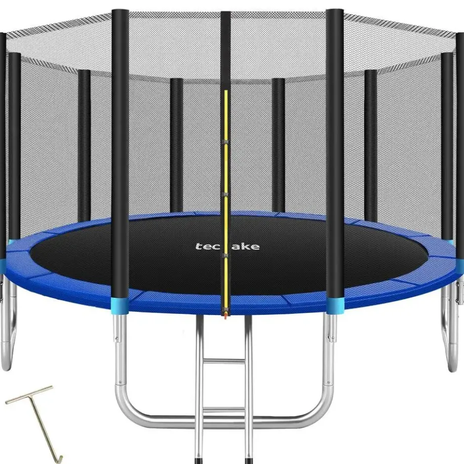 tectake Trampoline Garfunky met veiligheidsnet, Zwart/Blauw