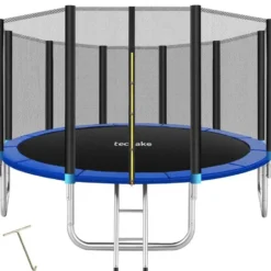 tectake Trampoline Garfunky met veiligheidsnet, Zwart/Blauw