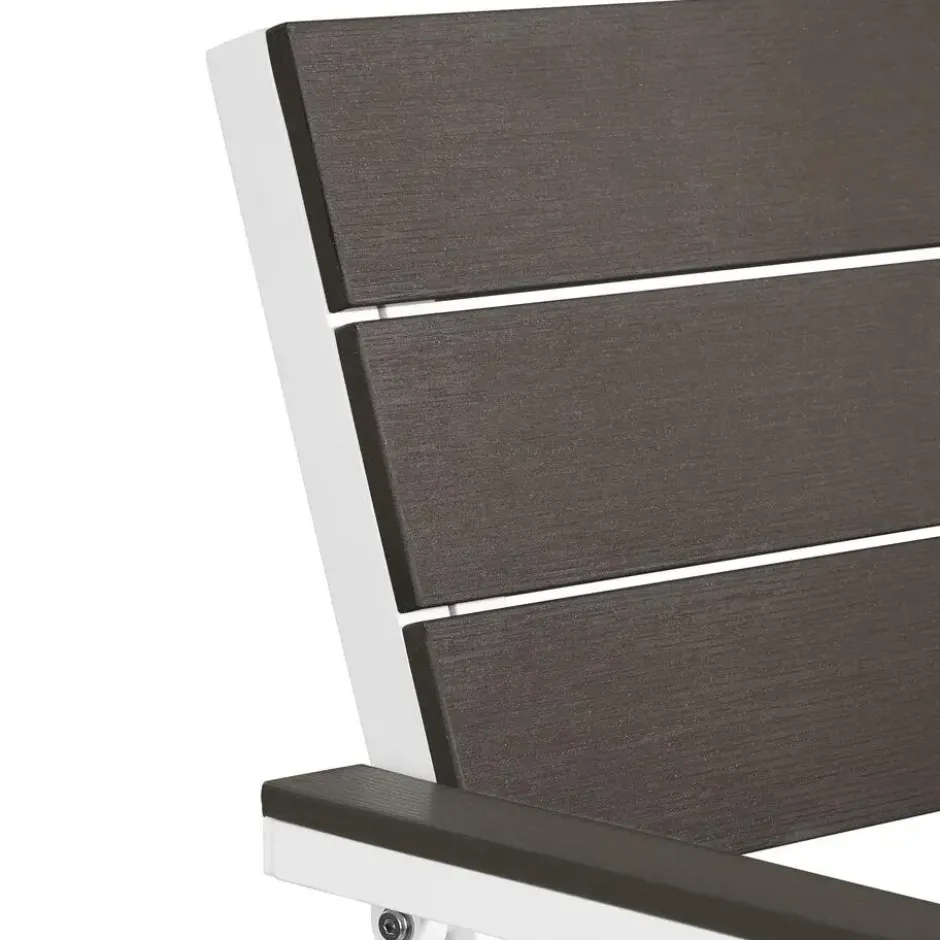 tectake Tuinbank Line 2-zits met aluminium frame 128x59x88 cm, Lichtgrijs/Wit