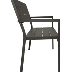 tectake Tuinbank Line 2-zits met aluminium frame 128x59x88 cm, Donkergrijs