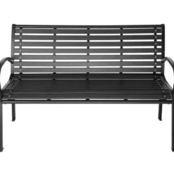 tectake Tuinbank Pino 3-zitter 126x62x81,5cm, Zwart