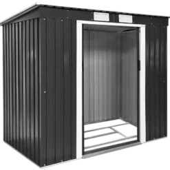 tectake Tuinhuis met hellend dak, Grijs/Wit