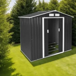 tectake Tuinhuis met zadeldak , Grijs/Wit